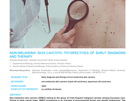 MEDtube Science 2018 - Non-melanoma Skin Cancers: Perspectives of Early Diagnosis and Therapy