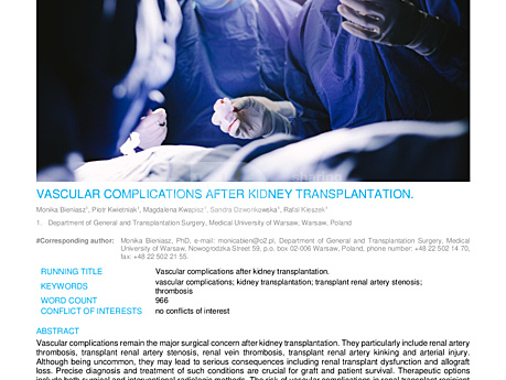 MEDtube Science 2017 - Vascular Complications After Kidney Transplantation